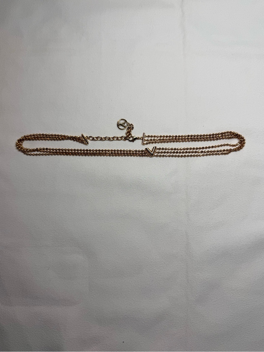 Louis Vuitton Gold Multi-Layer Logo Chain Necklace - Picture 4 of 4
